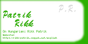 patrik rikk business card